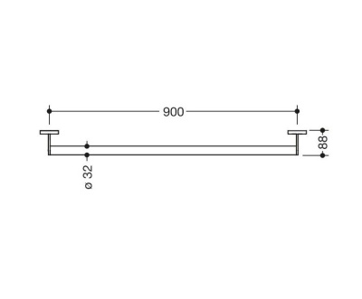 System' 900' Extra Long 90cm Support Rail - Matt Black